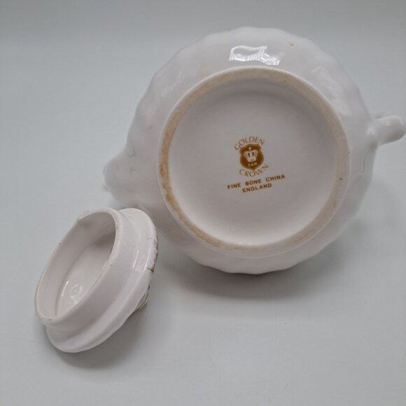 Golden Crown Fine Bone China Teapot With Pink Roses & Gold Trim - Picture 14 of 15